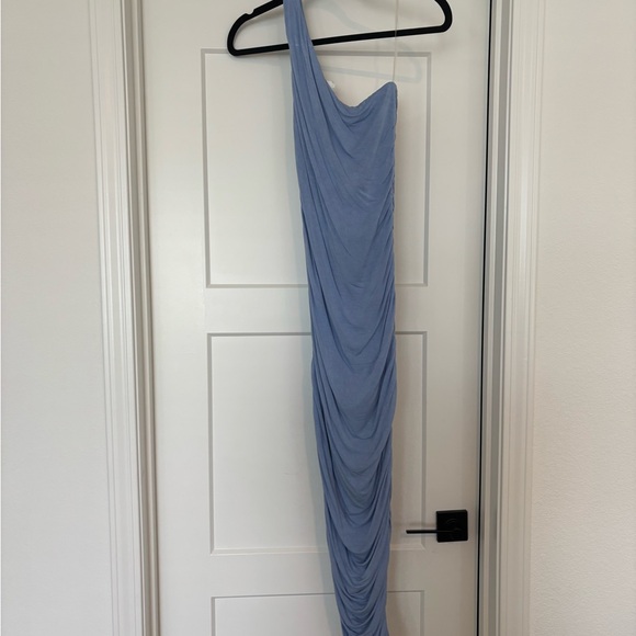 Pink Blush Maternity One-Shoulder Blue Dress - Picture 1 of 3